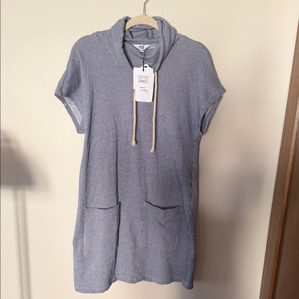 Jack by BB Dakota striped short-sleeve cowl neck tunic NWT